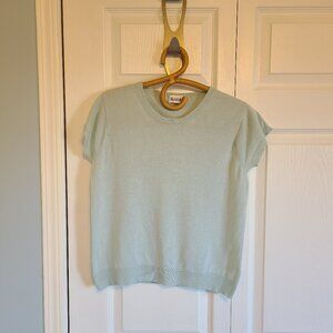 Short sleeved fine knit silk/cashmere top